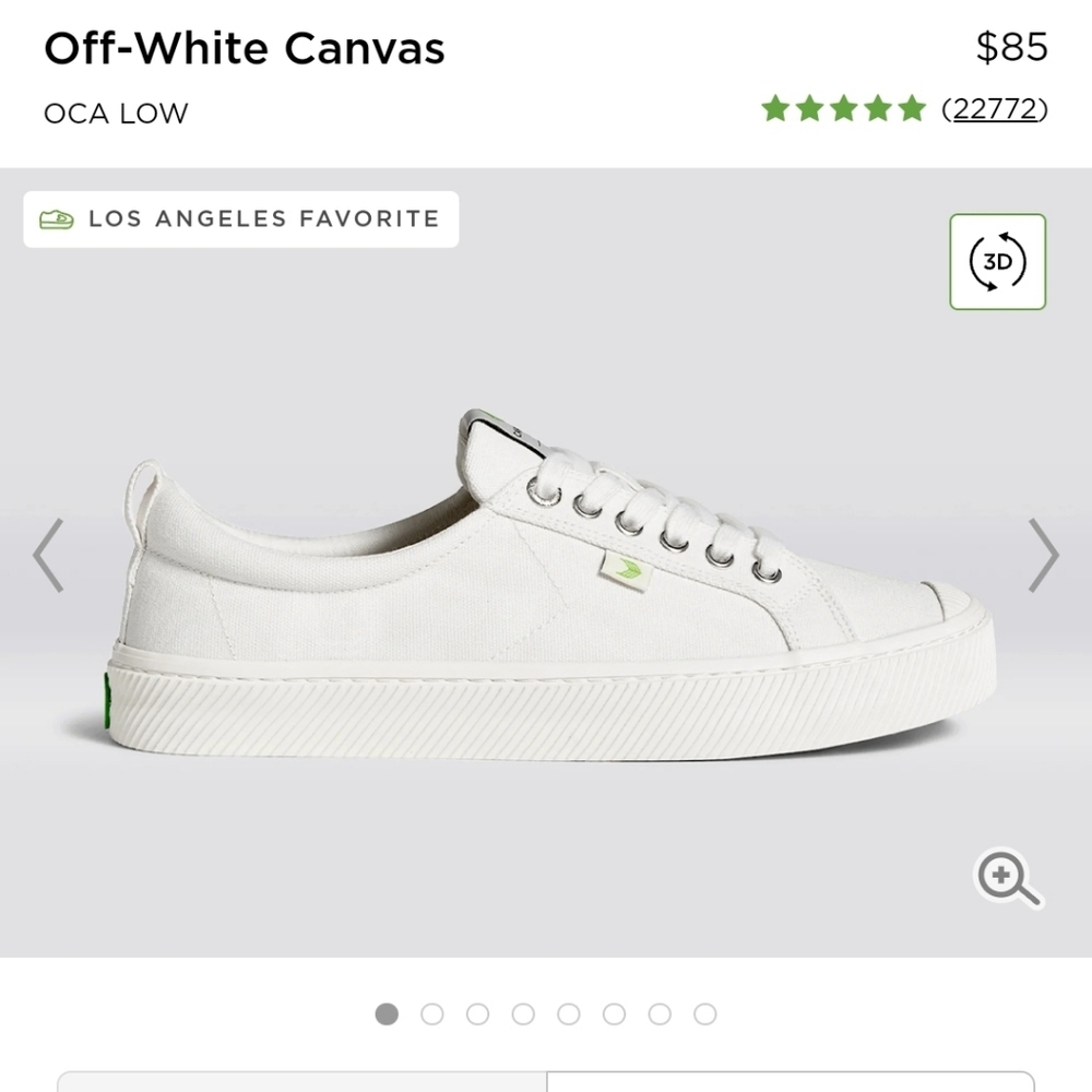 Womens 10.5 Cariuma Low Off White Canvas Sneaker